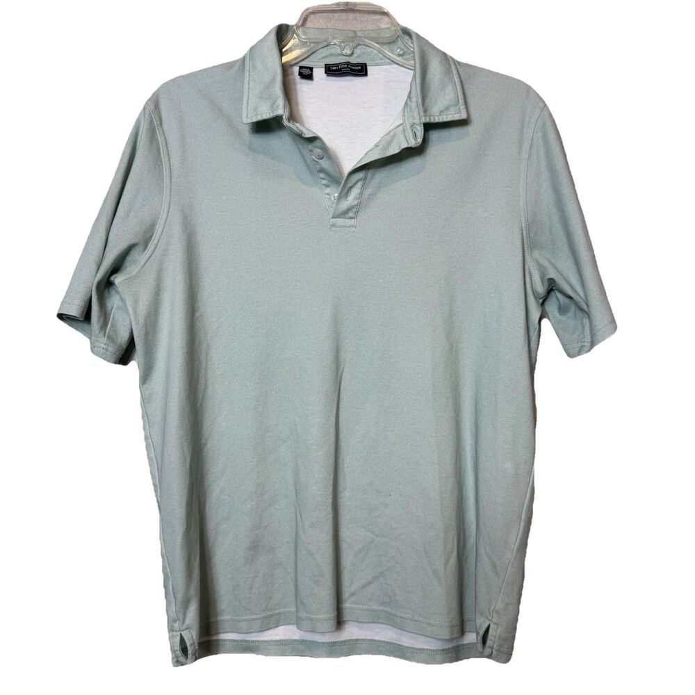 Saks Fifth Avenue Modern 100% Cotton Polo Shirt Short Sleeve Light Green Men’s M